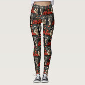 Bull Terrier met hart Rozen Valentijnsdag Leggings (Voorkant)