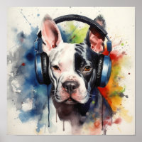 Bull Terrier Music Factory Ingelijste Kunst