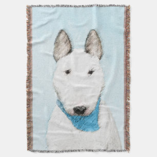 Bull Terrier Painting - Cute Original Dog Art Deken