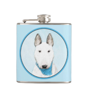 Bull Terrier Painting - Cute Original Dog Art Heupfles