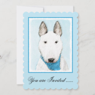 Bull Terrier Painting - Cute Original Dog Art Kaart
