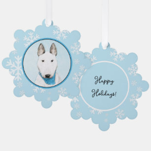 Bull Terrier Painting - Cute Original Dog Art Ornament Kaart