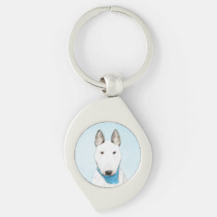Bull Terrier Painting - Cute Original Dog Art Sleutelhanger