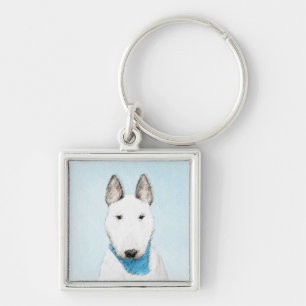 Bull Terrier Painting - Cute Original Dog Art Sleutelhanger