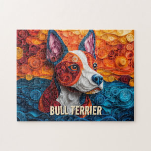 Bull Terrier Paper Quilling Art Dog Portret Legpuzzel