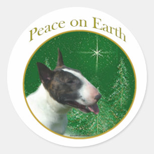 Bull Terrier Peace Ronde Sticker
