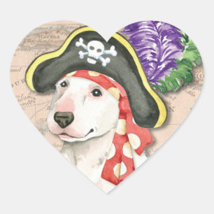 Bull Terrier Pirate Hart Sticker