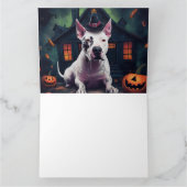 Bull Terrier pompoenen Halloween eng Kaart (Binnen)
