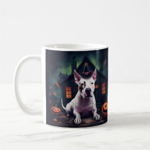 Bull Terrier pompoenen Halloween eng Koffiemok