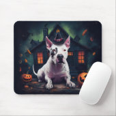 Bull Terrier pompoenen Halloween eng Muismat (Met muis)