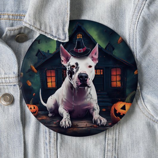 Bull Terrier pompoenen Halloween eng Ronde Button 6,0 Cm (In situ)