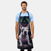 Bull Terrier pompoenen Halloween eng Schort (Gedragen)