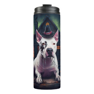 Bull Terrier pompoenen Halloween eng Thermosbeker