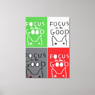 Bull Terrier Pop Art Focus op de GOEDE inspiratie Canvas Afdruk