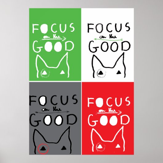 Bull Terrier Pop Art Focus op de GOEDE inspiratie Poster (Voorkant)