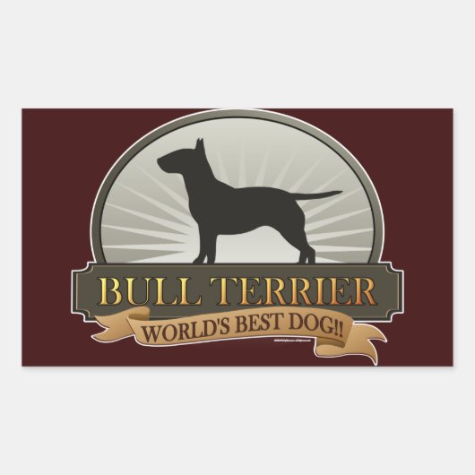 Bull Terrier Rechthoekige Sticker (Voorkant)