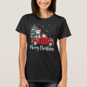Bull Terrier Red Truck kerstboom (kerstboomkoorts) T-shirt