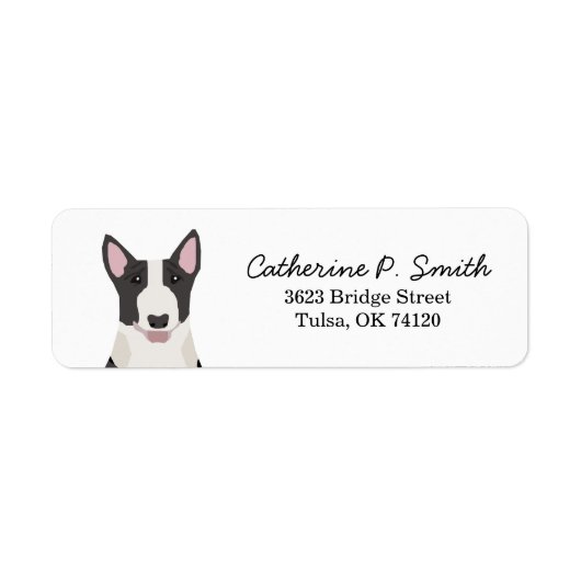 Bull Terrier Return-adres Etiket (Voorkant)