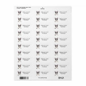 Bull Terrier Return-adres Etiket (Full Sheet)