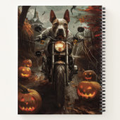 Bull Terrier Rijden Motorfiets Halloween Eng Notitieboek (Achterkant)