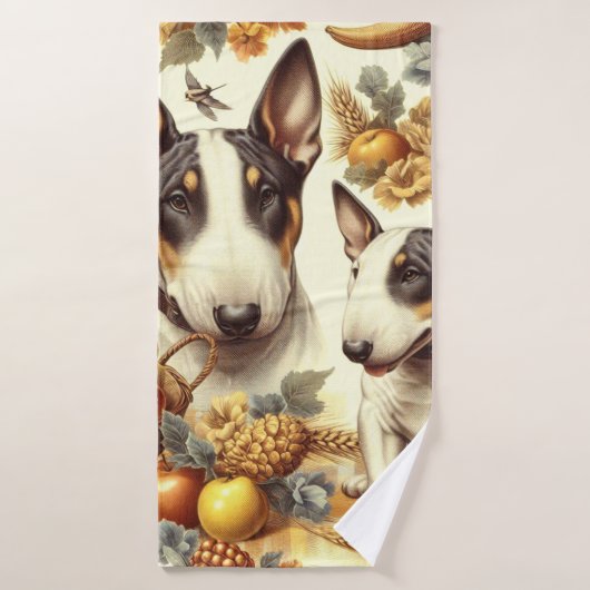 Bull Terrier schilderij Badhanddoek (Badhanddoek)