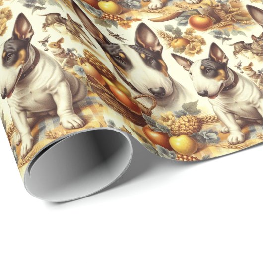  Bull Terrier schilderij Cadeaupapier (Rol Hoek)