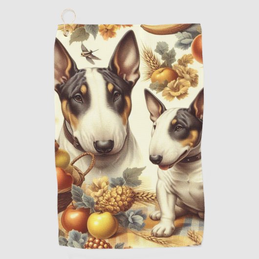  Bull Terrier schilderij Golfhanddoek (Voorkant)