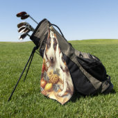  Bull Terrier schilderij Golfhanddoek (Groen)