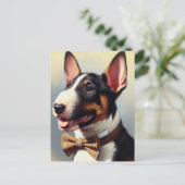  Bull Terrier schilderij portret Briefkaart (Staand voorkant)