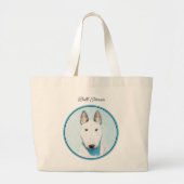 Bull Terrier Schilderij Wit Engels Schattigee Dog Grote Tote Bag (Voorkant)