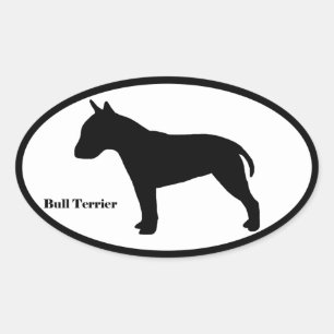 Bull Terrier-silhouet Ovale Sticker