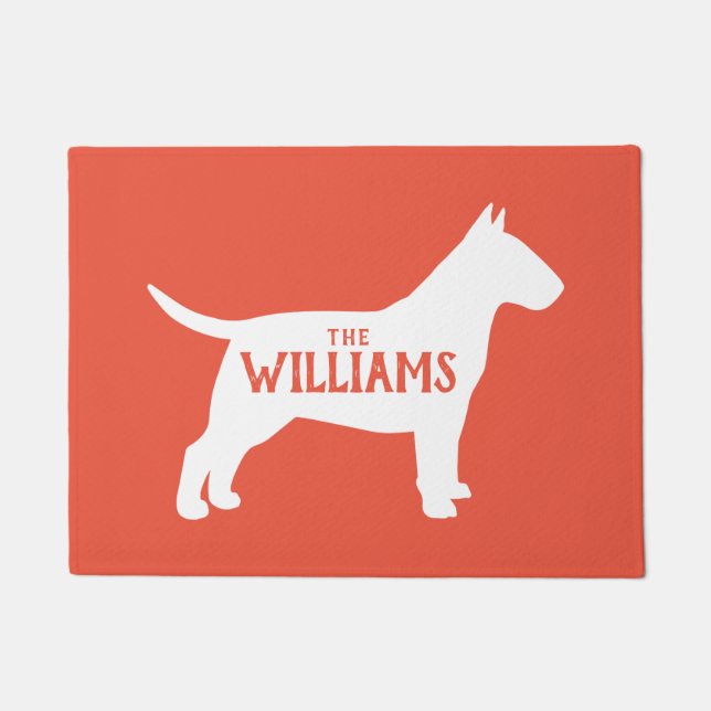 Bull Terrier Silhouette Welcome Mat Custom Doormat (Voorkant)