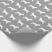 Bull Terrier Silhouettes Pattern Cadeaupapier (Hoek)
