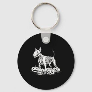Bull Terrier Skelet Verjaardag Halloween Mannen Vr Sleutelhanger