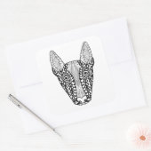 Bull Terrier Sketch Vierkante Sticker (Envelop)