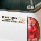 Bull Terrier - slimmer dan student - grappig Bumpersticker (Op Truck)