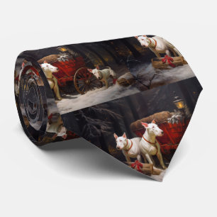 Bull Terrier Sneeuw Slede Kerst Decoratie Stropdas