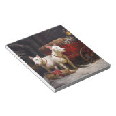 Bull Terrier Snowy Sleigh Kerst Decor Notitieblok (Schuin)