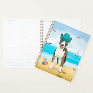 Bull Terrier sur la plage