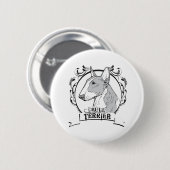Bull Terrier T-shirt Ronde Button 5,7 Cm (Voorkant /achterkant)