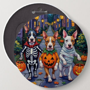 Bull Terrier Trick-or-Treating Halloween Kostuums Ronde Button 6,0 Cm