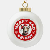 Bull Terrier vrolijk en helder Keramische Bal Ornament (Voorkant)