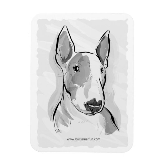 Bull Terrier waterverf schildermagneet Magneet (Verticaal)