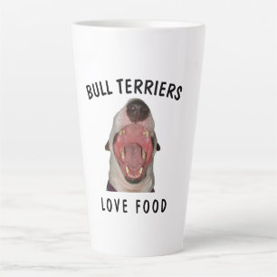BULL TERRIERS HOUDEN VAN VOEDSELLET Mok, 2 grootte Latte Mok