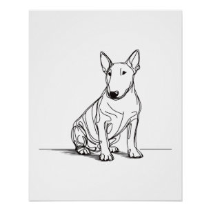 Bull Terriers lineart poster Perfect Poster