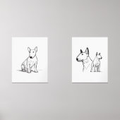 Bull terriers lineart set de 2 affiches (Recto)