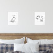 Bull terriers lineart set de 2 affiches (Chambre à coucher)
