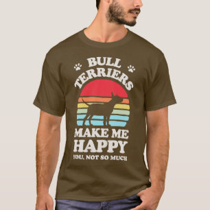 Bull Terriers maken me een gelukkige Sunset Retro T-shirt