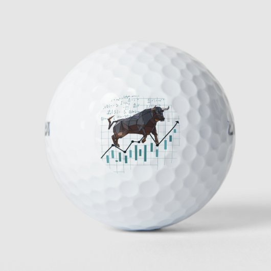 Bull Trend op de aandelenmarkt Golfballen (Voorkant)