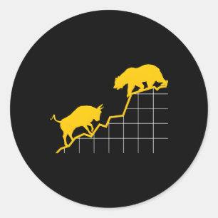 Bull vs Beer I Aandelen Beurs ETF Capital Ronde Sticker